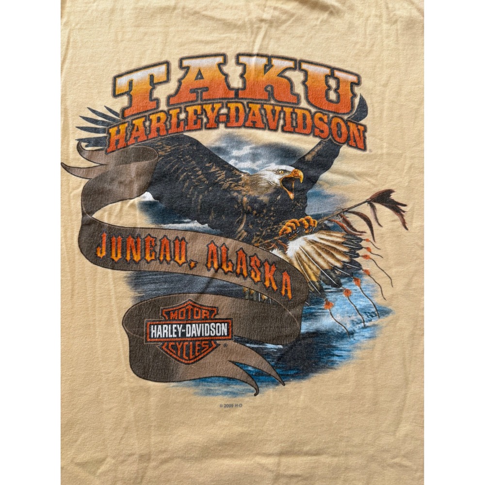 Harley Davidson Taku Juneau Alaska 2009 Eagle T Shirt USA Made XL Vintage